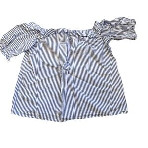 Vineyard Vines Target Off Shoulder Top Small Blue White Striped Cotton Summer
